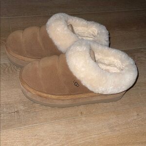 Tazzlita Genuine Shearling Trim Platform Slipper (Women)